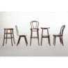 High Bistro Curved Wood Stool Walnut Exceptional Quality