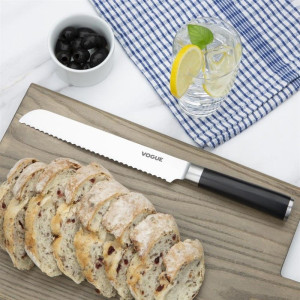 Coltello da pane in acciaio inossidabile 200mm Bistro Vogue: Taglio preciso e confortevole