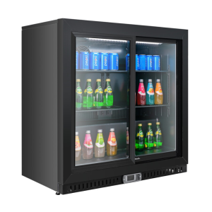 Retrobar Refrigerato a 2 Porte Vetrate - Interno Nero Dynasteel