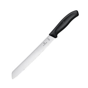 Coltello da pane nero 21 cm Victorinox - Taglia facilmente