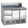 Mobile per Pizza Refrigerato Tetto Inox 8 x GN1/6 - 2 Porte e 2 Cassetti - Dynasteel