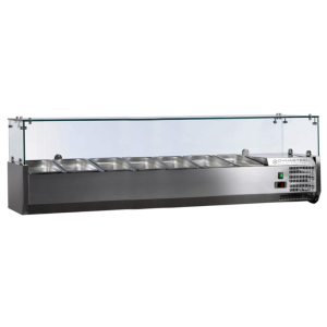 Saladette Refrigerata da Appoggio Vetrata - 7 x GN 1/3 - Dynasteel