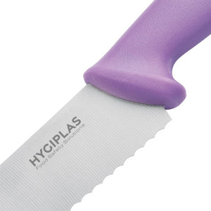 Coltello da pasticceria dentato viola 25 cm - Hygiplas - Resistente e pratico