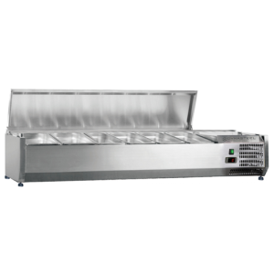 Saladette Refrigerata Dynasteel 6 x GN 1/3 - Coperchio in Acciaio Inox & Capacità Ottimale