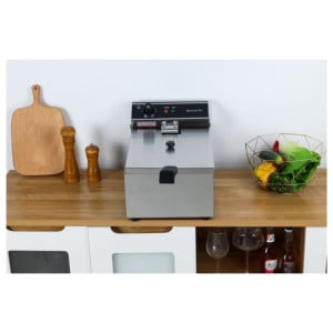 Friggitrice Professionale 10 L 3000 W Inox — Termostato