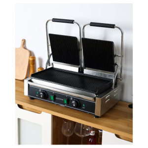 Grill Panini Double - Piastre Rigate - Dynasteel