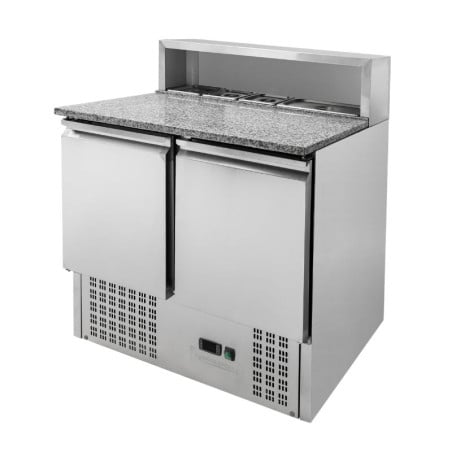 Mobile per Pizza Refrigerato - 2 Porte - 5 Vaschette GN 1/6 - Dynasteel