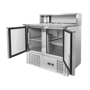 Mobile per Pizza Refrigerato - 2 Porte - 5 Vaschette GN 1/6 - Dynasteel