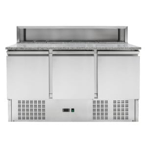 Mobile per Pizza Refrigerato - 3 Porte - 8 Vaschette GN 1/6 - Dynasteel