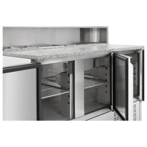 Mobile per Pizza Refrigerato - 3 Porte - 8 Vaschette GN 1/6 - Dynasteel