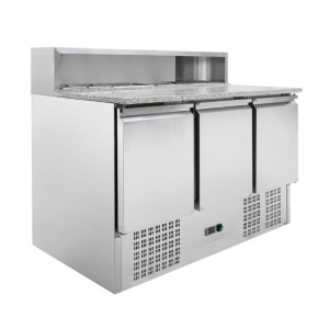 Mobile per Pizza Refrigerato - 3 Porte - 8 Vaschette GN 1/6 - Dynasteel