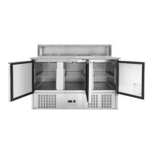 Mobile per Pizza Refrigerato - 3 Porte - 8 Vaschette GN 1/6 - Dynasteel