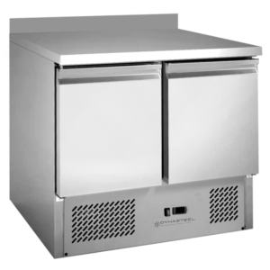 Tavolo Refrigerato Positivo GN 1/1 con Schienale e 2 Porte Dynasteel: Stoccaggio e Durabilità.