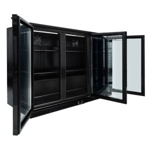 Retrobar Refrigerato 328 L 3 Porte in Vetro Nero
