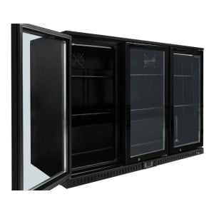 Retrobar Refrigerato 328 L 3 Porte in Vetro Nero
