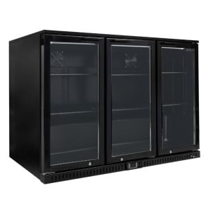Retrobar Refrigerato 328 L 3 Porte in Vetro Nero