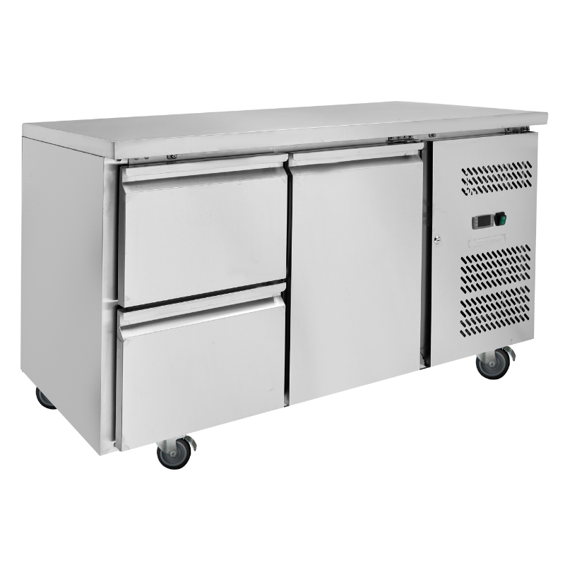 Tavolo Refrigerato Positivo - 1 Porta e 2 Cassetti - Dynasteel