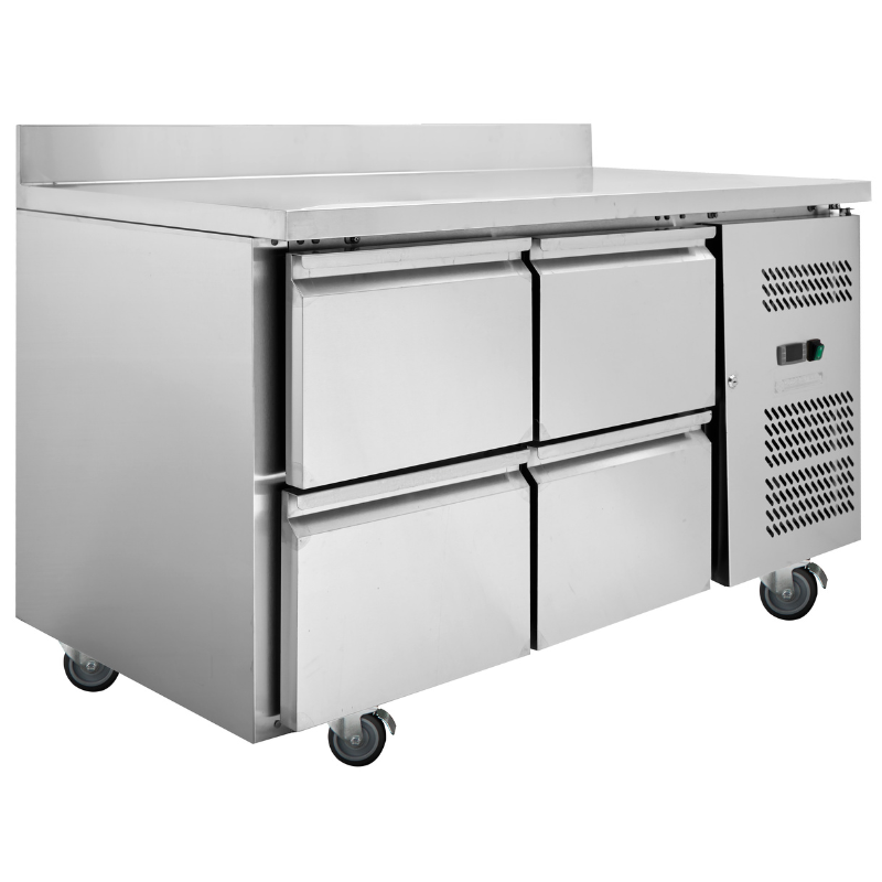 Tavolo Refrigerato Positivo con Alzatina - 4 Cassetti - Dynasteel