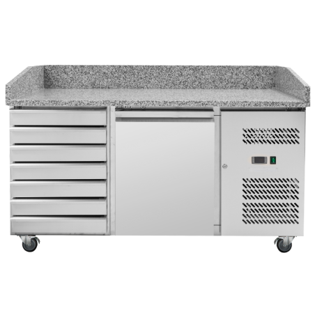 Mobile per pizza 600x400 - 1 porta e 7 cassetti Dynasteel: conservazione e prestazioni refrigerate