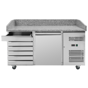 Mobile per pizza 600x400 - 1 porta e 7 cassetti Dynasteel: conservazione e prestazioni refrigerate