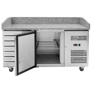 Meuble à Pizza 600x400 - 1 Porte et 7 Tiroirs Dynasteel : Stockage et performanceréfrigérée