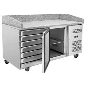 Mobile per pizza 600x400 - 1 porta e 7 cassetti Dynasteel: conservazione e prestazioni refrigerate