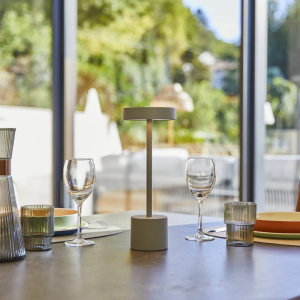 Lampada da Tavolo Touch Alluminio - Roby Grigio Chiaro - Lumisky