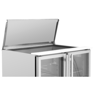 Saladette Compatta - 2 Porte Vetrate con Tetto Apribile - Dynasteel