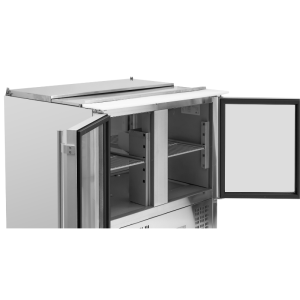 Saladette Compatta - 2 Porte Vetrate con Tetto Apribile - Dynasteel