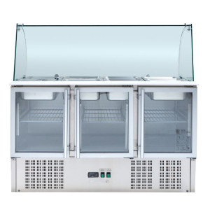 Refrigerated Saladette 4 GN 1/1 - 3 Glass Doors Dynasteel: Optimal Storage & Robust Design