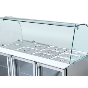 Frigo Insalatiera 4 GN 1/1 - 3 Porte Vetrate Dynasteel: Stoccaggio Ottimale & Design Robusto