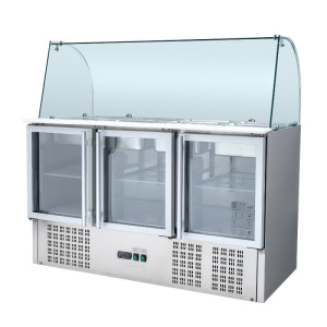 Frigo Insalatiera 4 GN 1/1 - 3 Porte Vetrate Dynasteel: Stoccaggio Ottimale & Design Robusto