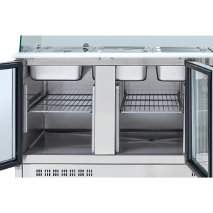 Saladette Refrigerata 4 GN 1/1 - 3 Porte Vetrate - Dynasteel