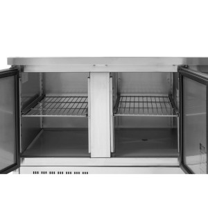 Tavolo Refrigerato Positivo con Alzatina - 2 Porte e 2 Cassetti GN 1/2 - Dynasteel