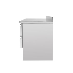 Tavolo Refrigerato Positivo con Alzatina - 2 Porte e 2 Cassetti GN 1/2 - Dynasteel