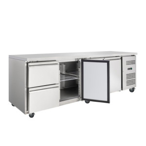 Tavolo Refrigerato Positivo - 3 Porte e 2 Cassetti - Dynasteel