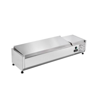 Saladiera Refrigerata da Appoggio Inox - 5 x GN 1/4 Dynasteel: Conserva i tuoi alimenti freschi e organizzati.