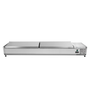 Saladette Refrigerata da Appoggio Coperchio Inox - 9 x GN 1/3 - Dynasteel