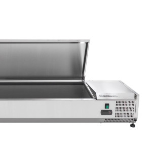 Saladette Refrigerata da Appoggio Coperchio Inox - 9 x GN 1/3 - Dynasteel