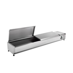 Saladette Refrigerata da Appoggio Coperchio Inox - 9 x GN 1/3 - Dynasteel