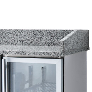 Mobile per Pizza Refrigerato Compatto - 3 Porte in Vetro - Dynasteel