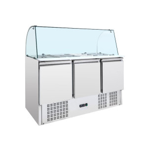 Refrigerated Saladette 4 GN 1/1 - 3 Doors Dynasteel: Optimal storage for professionals.