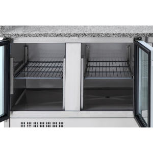 Mobile per Pizza Refrigerato Compatto 600x400 - 3 Porte in Vetro - Dynasteel