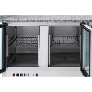 Mobile per Pizza Refrigerato Compatto 600x400 - 3 Porte Vetrate Dynasteel