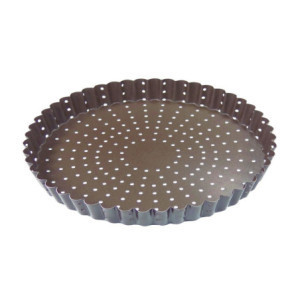 Tortiera scanalata perforata antiaderente - ⌀ 280 mm : Accessorio pasticceria professionale