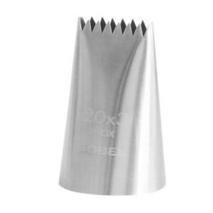 Bocchetta per Tronchetto Rigata Inox 6 Denti Gobel 20x3mm - Qualità Pro