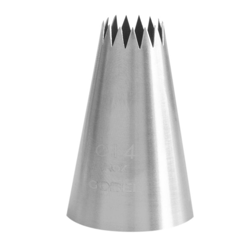 Bocchetta per piccoli pasticcini in acciaio inossidabile 15 denti Ø 14mm Gobel Bocchetta per piccoli pasticcini in acciaio inossidabile 15 denti Ø 14mm Gobel