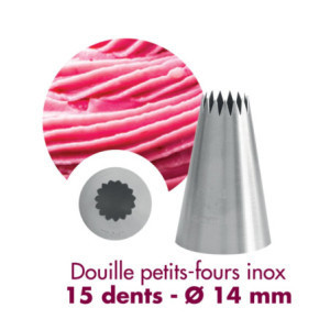 Douille à Petits Fours Inox 15 Dents Ø 14mm Gobel