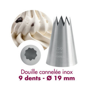 Bocchetta Rigata Inox 9 Denti Ø19mm Gobel - Qualità Professionale