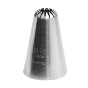 Bocchetta rosa inox 15 denti Gobel - Ø 16 mm | Accessorio pasticceria professionale